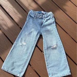 4T Toddler Girls Wide Leg Distressed Old Navy Jeans